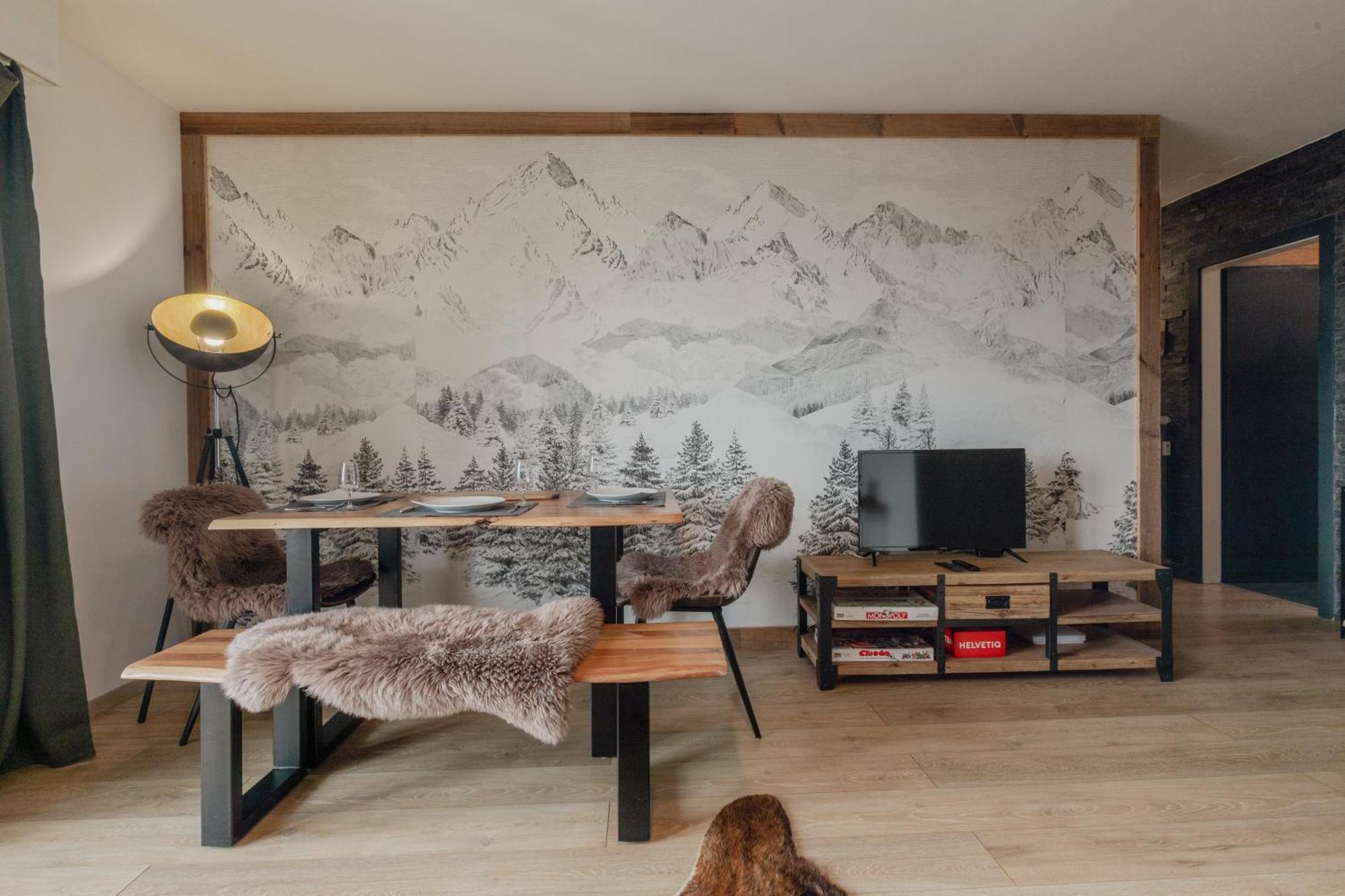 Magnifique Appartement Avec Vue Sur Les Montagnes Crans-Montana Dış mekan fotoğraf